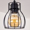 Gondo Plafondlamp Hout donker, Zwart, 4-lichts