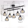 Gainsville Plafondlamp Zwart, 7-lichts