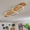 Pompu Plafondlamp LED Hout licht, Zwart, 3-lichts