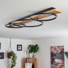 Pompu Plafondlamp LED Hout licht, Zwart, 3-lichts