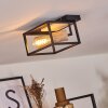 Salla Plafondlamp Hout licht, Zwart, 1-licht