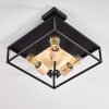 Salla Plafondlamp Hout licht, Zwart, 3-lichts