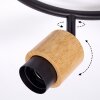 Sezze Plafondlamp Hout licht, Zwart, 3-lichts