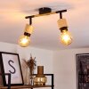 Sezze Plafondlamp Hout licht, Zwart, 2-lichts