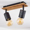 Raccuia Plafondlamp Hout donker, Zwart, 2-lichts