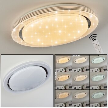 Laganadi Plafondlamp LED Chroom, 1-licht, Afstandsbediening, Kleurwisselaar