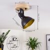 Tina Plafondlamp Hout donker, Zwart, 1-licht
