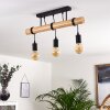 Yaak Plafondlamp Hout licht, Zwart, 3-lichts