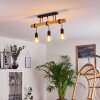 Yaak Plafondlamp Hout licht, Zwart, 3-lichts