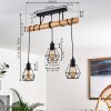 Yaak Plafondlamp Hout licht, Zwart, 3-lichts