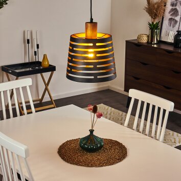 Strathmore Hanger Hout donker, Zwart, 1-licht