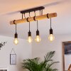 Yaak Plafondlamp Hout licht, Zwart, 4-lichts