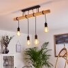 Yaak Plafondlamp Hout licht, Zwart, 4-lichts