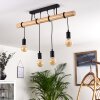 Yaak Plafondlamp Hout licht, Zwart, 4-lichts