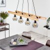 Yaak Hanglamp Hout donker, Zwart, 4-lichts