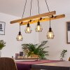 Yaak Hanglamp Hout donker, Zwart, 4-lichts