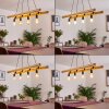 Yaak Hanglamp Hout donker, Zwart, 4-lichts