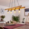 Yaak Hanglamp Hout donker, Zwart, 4-lichts
