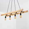 Yaak Hanglamp Hout donker, Zwart, 4-lichts