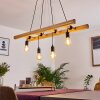 Yaak Hanglamp Hout donker, Zwart, 4-lichts