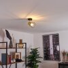 Kesao Plafondlamp Messing, Zwart, 1-licht