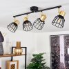 Kesao Plafondlamp Messing, Zwart, 4-lichts