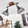 Omba Plafondlamp Hout donker, Zwart, 2-lichts
