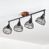 Omba Plafondlamp Hout donker, Zwart, 4-lichts