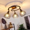 Omba Plafondlamp Hout donker, Zwart, 3-lichts