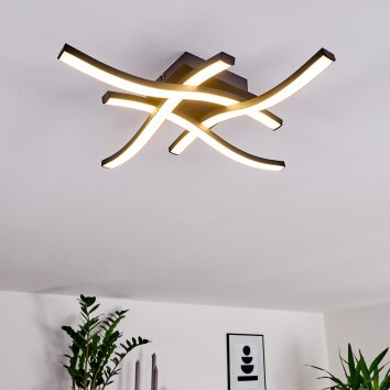 Grossarl Plafondlamp LED Zwart, 4-lichts