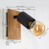 Raccuia Muurlamp Hout donker, Zwart, 1-licht