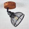 Kesao Plafondlamp Hout donker, Zwart, 1-licht