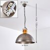 Tholen Hanger Bruin, Zilver, 1-licht