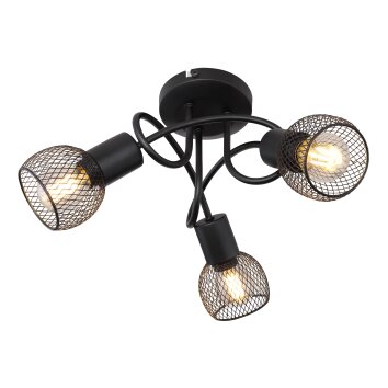 Globo FIASTRA Plafondlamp Zwart, 3-lichts
