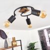 Raccuia Plafondlamp Hout donker, Zwart, 3-lichts