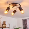 Raccuia Plafondlamp Hout donker, Zwart, 3-lichts