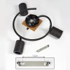 Raccuia Plafondlamp Hout donker, Zwart, 3-lichts