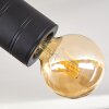 Raccuia Plafondlamp Hout donker, Zwart, 3-lichts