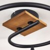 Raccuia Plafondlamp Hout donker, Zwart, 3-lichts