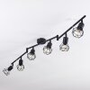 Baripada Plafondlamp Zwart, 6-lichts