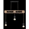 Globo JOELLE Hanger Bruin, Hout licht, Zwart, 3-lichts