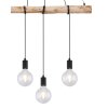 Globo AUSTON Hanger Hout licht, Zwart, 4-lichts