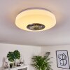 Sambani Plafondlamp LED Chroom, Wit, 1-licht, Afstandsbediening, Kleurwisselaar