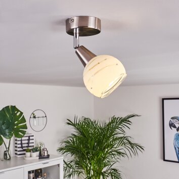 Warga Plafondlamp LED Nikkel mat, 1-licht