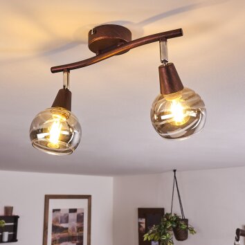 Warga Plafondlamp LED Brons, 2-lichts