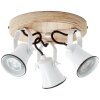 Brilliant Seed Ronde spots Hout donker, Wit, 3-lichts
