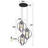 Mirandola  Hanglamp Grijs, 3-lichts
