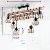 Gondo Plafondlamp Hout licht, Zwart, 6-lichts