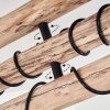 Gondo Plafondlamp Hout licht, Zwart, 6-lichts