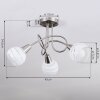 Warga Plafondlamp LED Nikkel mat, 3-lichts